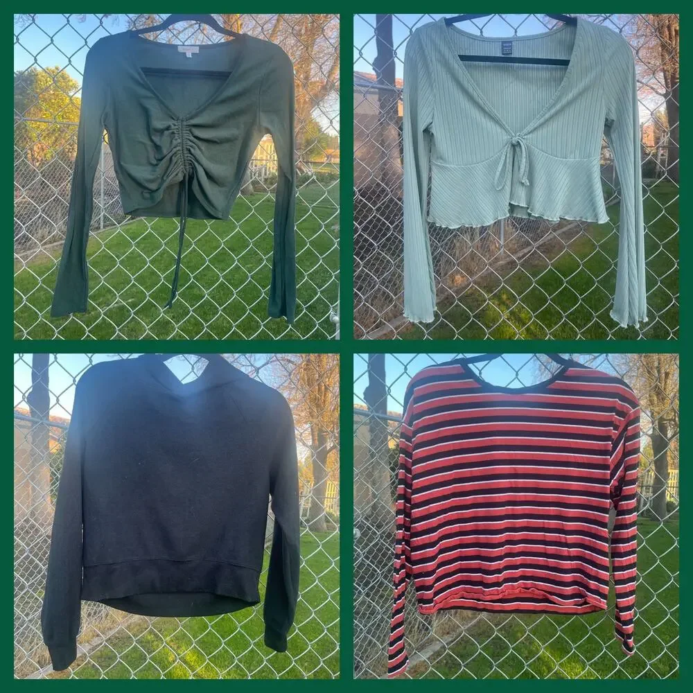 Long Sleeve Shirts 10 piece Bundle Small Medium Crop Top Summer Spring Boobies